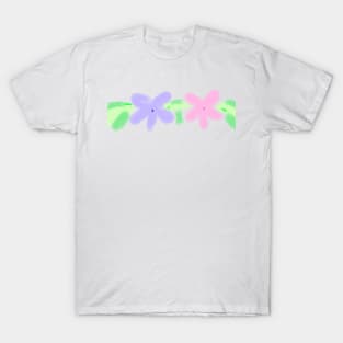 Purple pink watercolor floral art T-Shirt